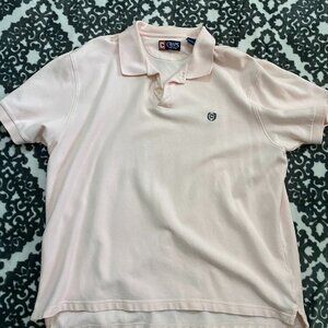 Pink chaps 100% Cotton button up dress shirt mens size 2xl